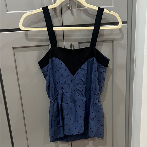 Vena Cava Stylish Blue Polka Dot Women's Top - Picture 3 of 3